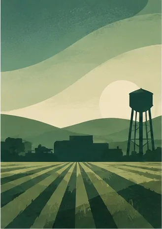 Springdale, Arkansas illustrated landscape